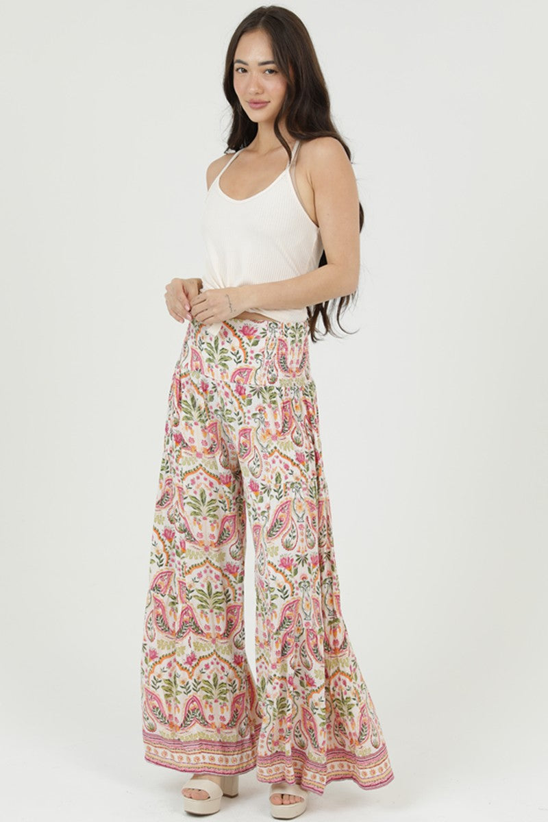 Paisley Pink Ruffle Pants