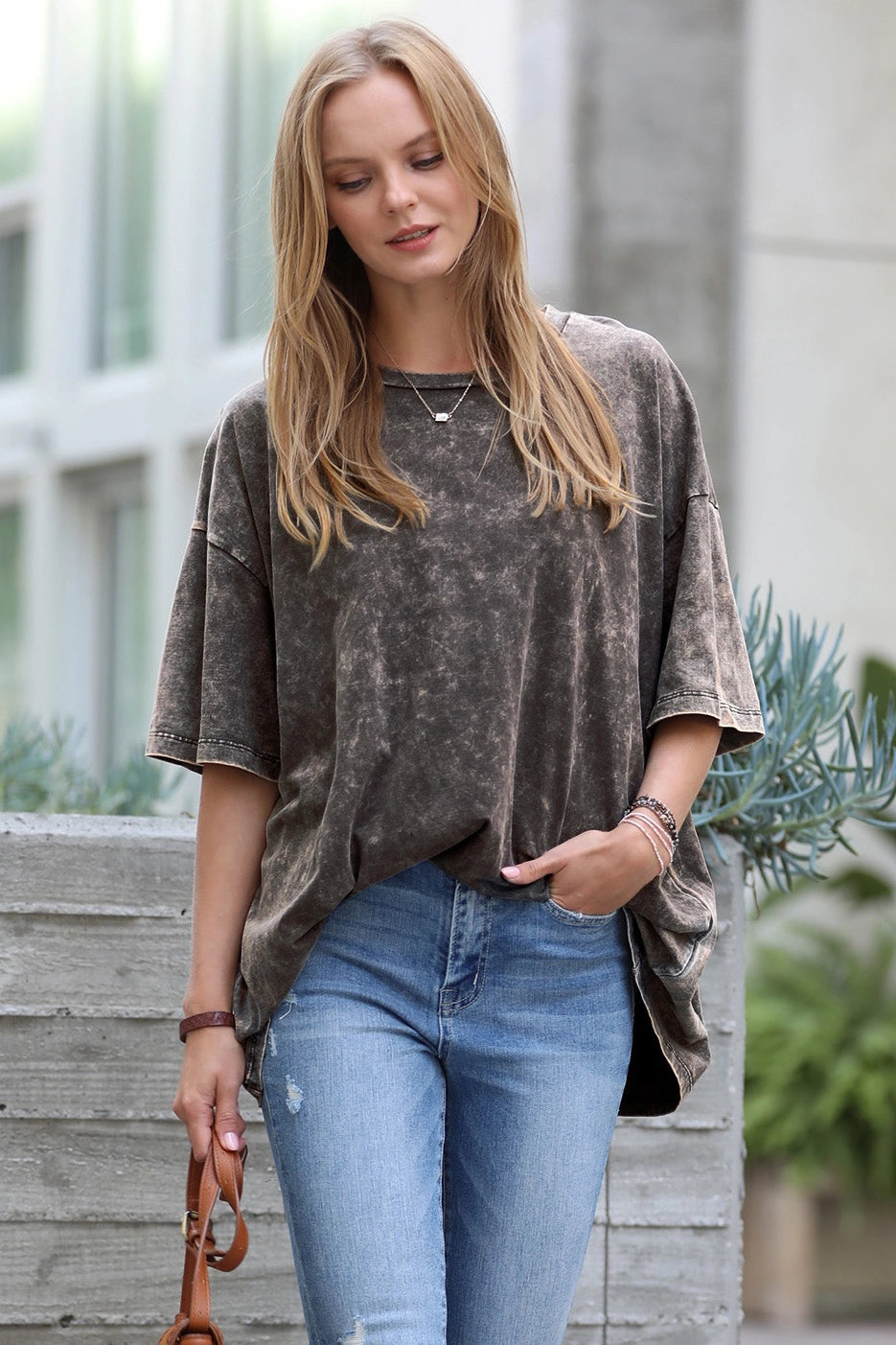 Let's Get Going Oversized Tee Black