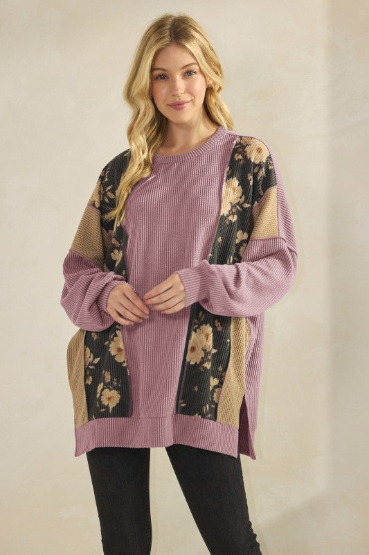 Rosa Floral Ribbed Top