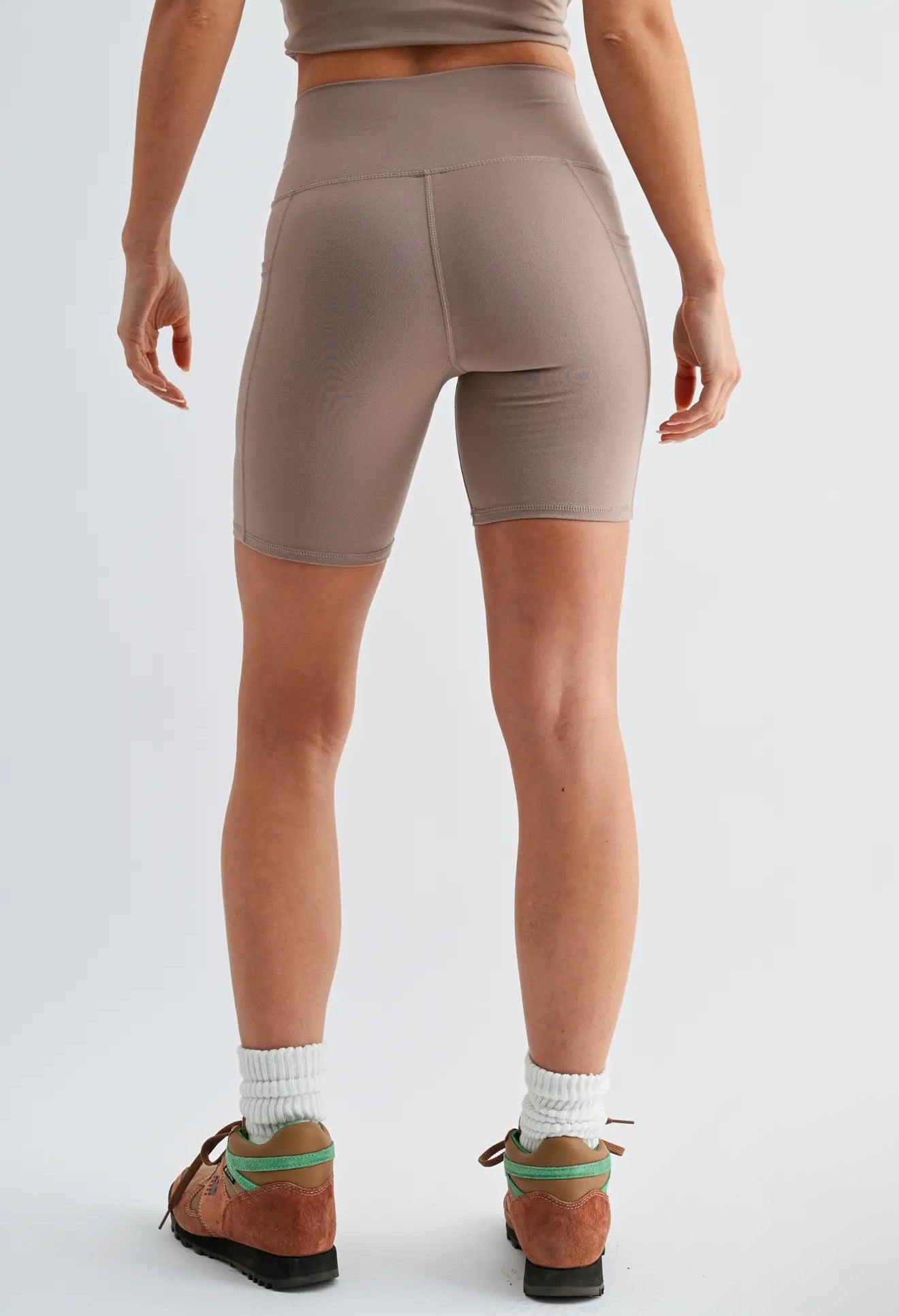 Venice Cloud Taupe Biker Shorts