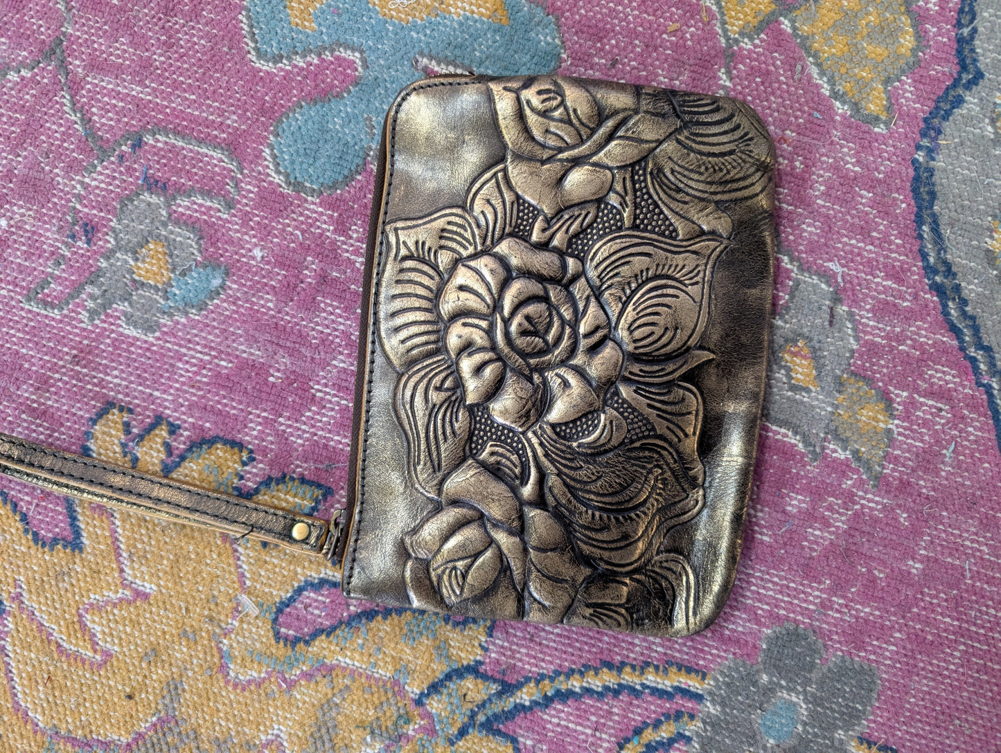 Patricia Nash embossed leather clutch $150 norm