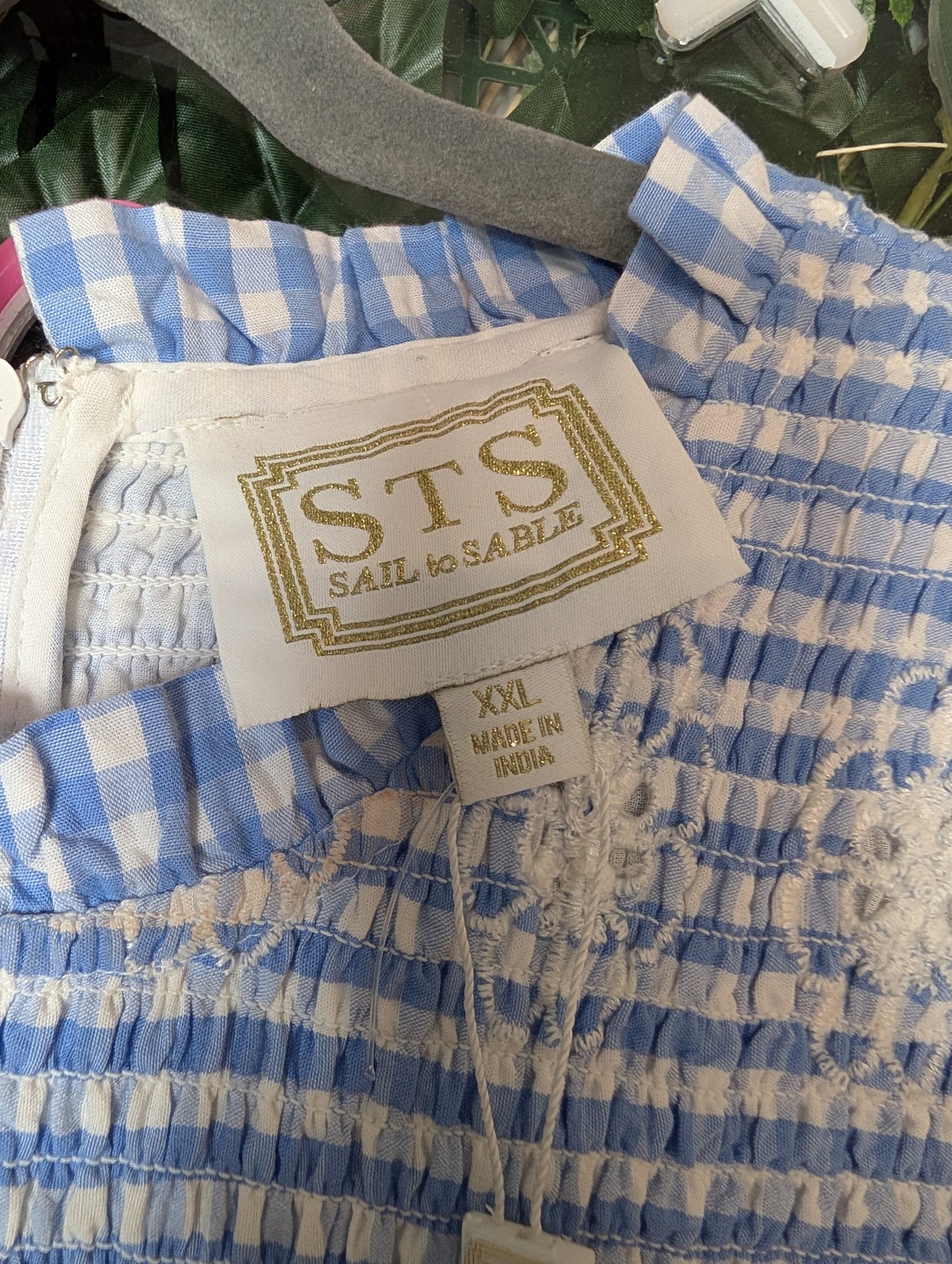 Blue gingham dress NWT $278