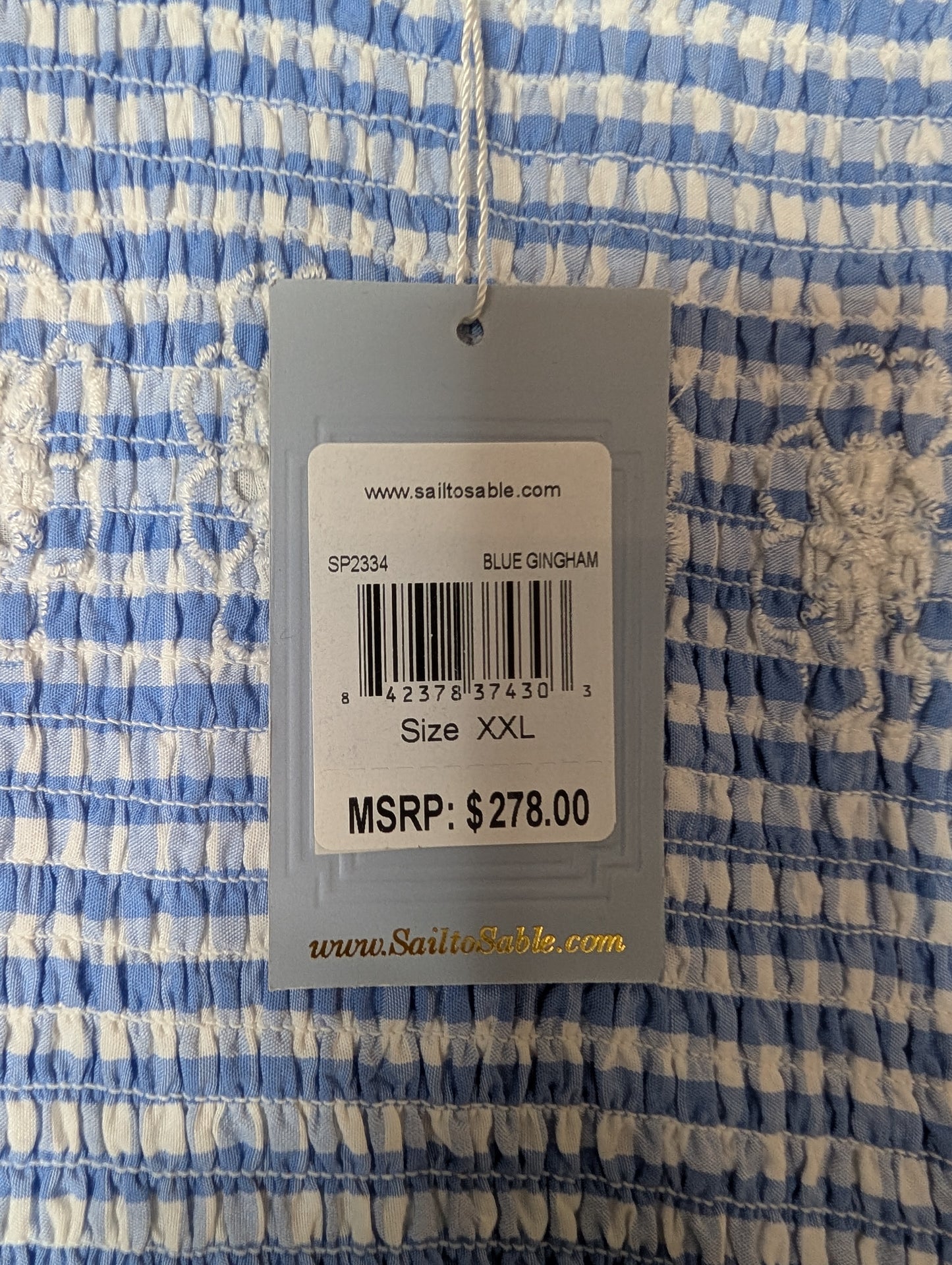 Blue gingham dress NWT $278