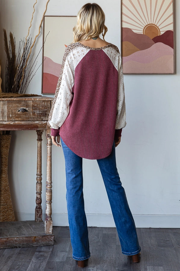 Choose Me Lace Ribbed Top