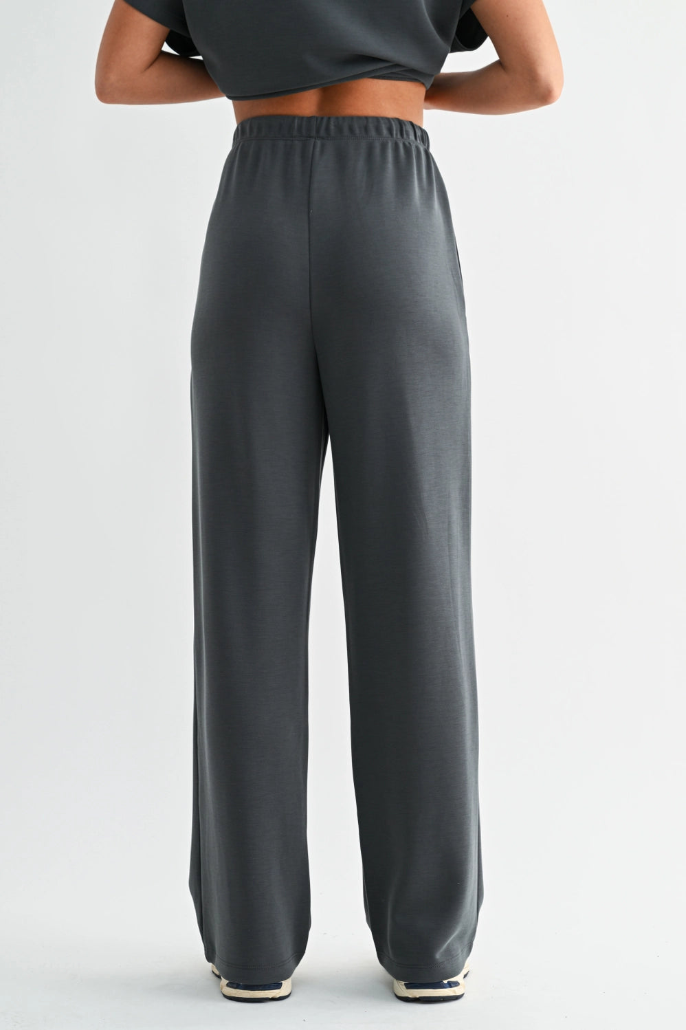 Simple Scuba Wide-Leg Pant Ash Grey