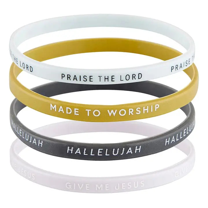 Silicone Bracelet - Made To Worship - 4pc
