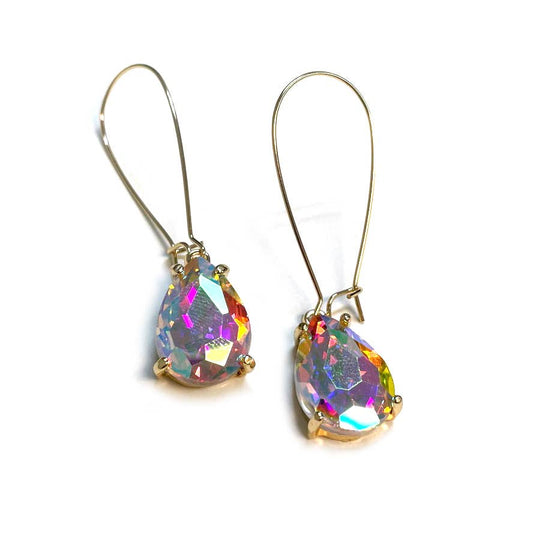 Teardrop Glass Bead 14mm X 18mm w/ Kidney Wire Earrings