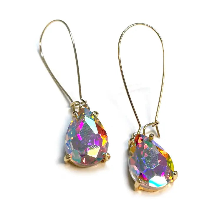 Teardrop Glass Bead 14mm X 18mm w/ Kidney Wire Earrings