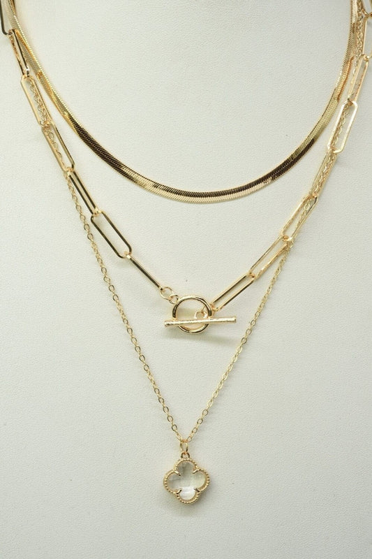 Jenn 3 Piece Crystal Clover Pendant Jewelry Set