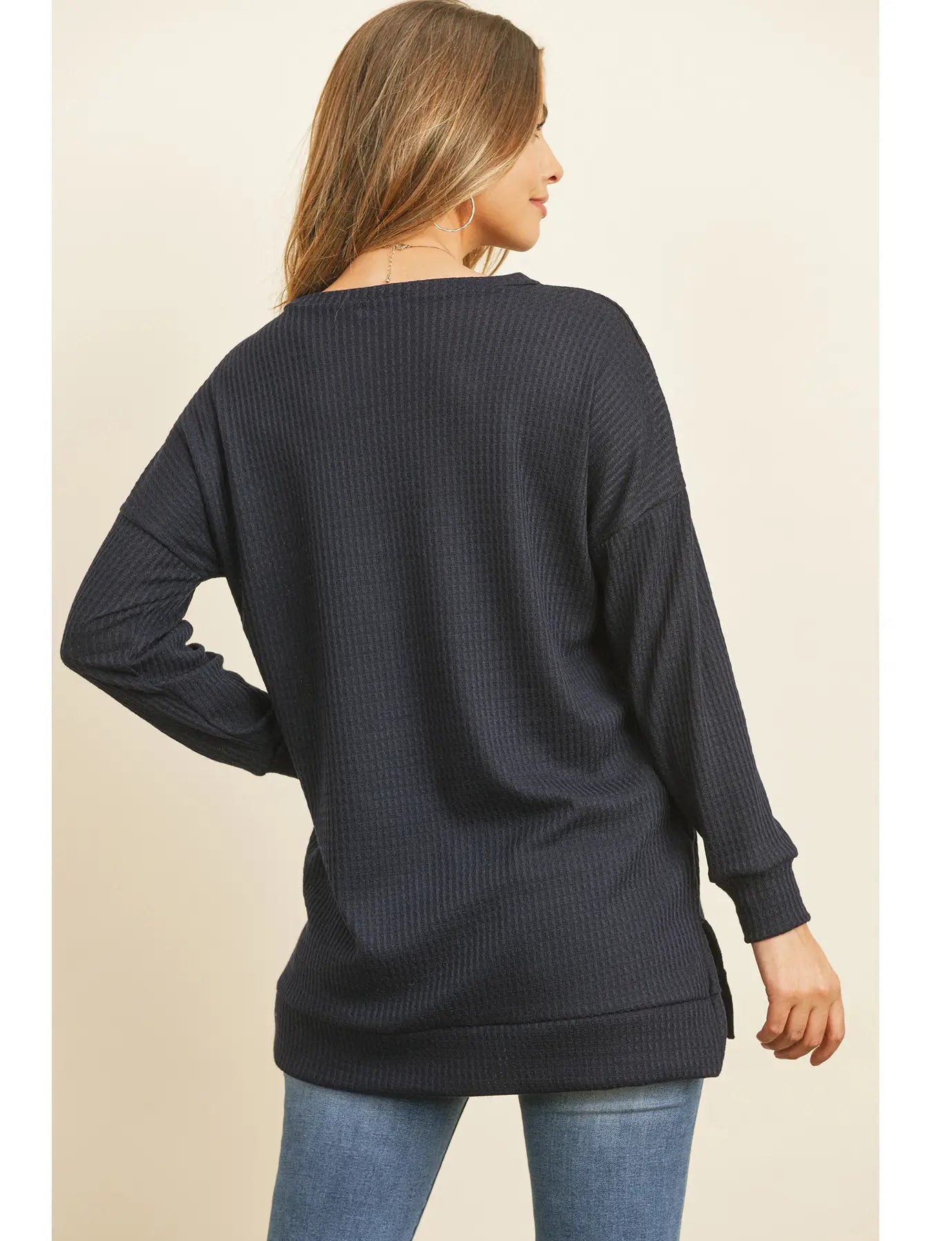 PLUS Time & Again Waffle Knit Top