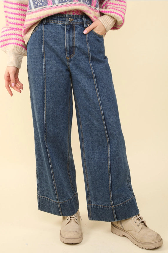 Wide Leg Denim Jean Pants