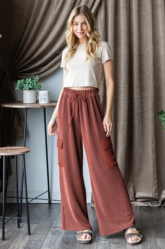 Not Today Rust Ribbed Pants