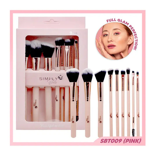 Pink 9pc Brush Set