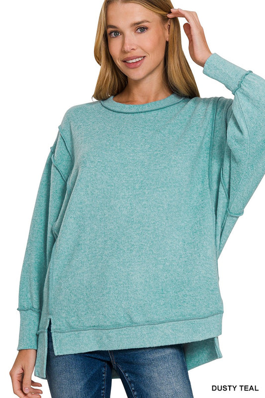 Cozy Sunday Sweater Dusty Teal