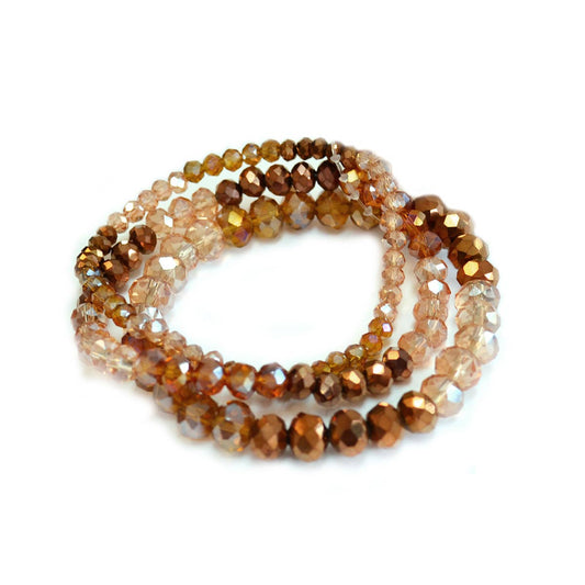 3 Pcs Set Stackable Multi Glass Beaded Stretch Bracelets