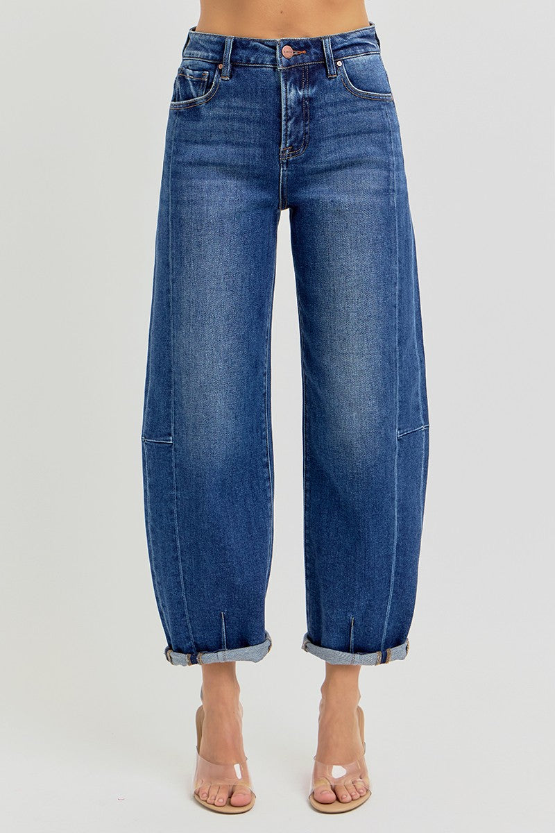 RISEN High Rise Barrel Jeans