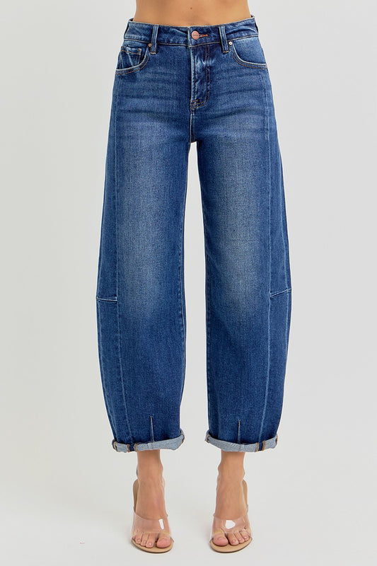 RISEN High Rise Barrel Jeans