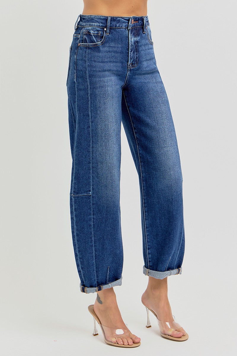 RISEN High Rise Barrel Jeans
