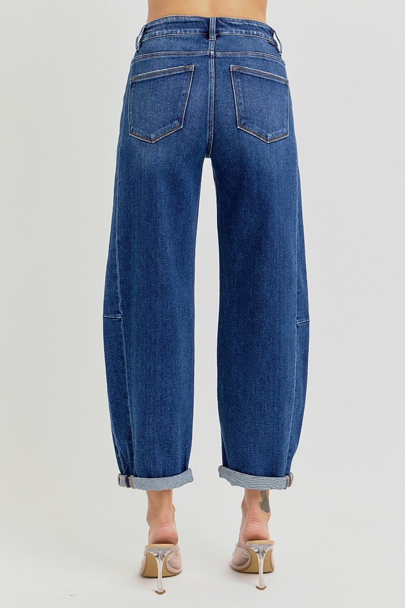 RISEN High Rise Barrel Jeans