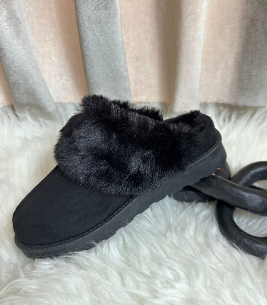 Faux Fur Slip On Booties