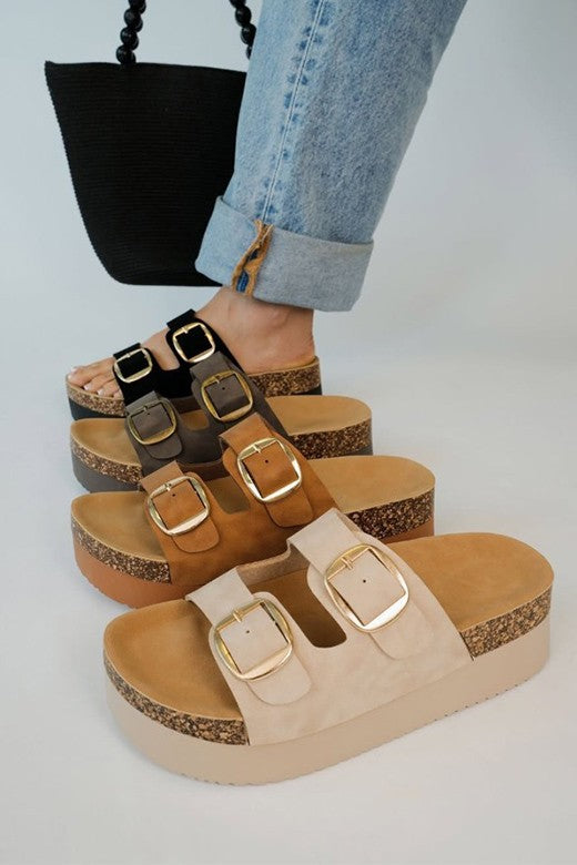 Platform Cork Strap Sandals