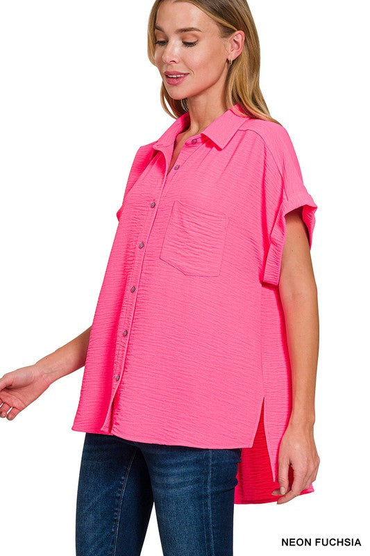 Woven Flow button top