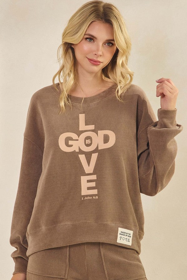 God Is Love Corduroy Sweatshirt