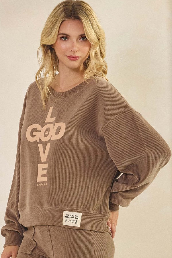 God Is Love Corduroy Sweatshirt