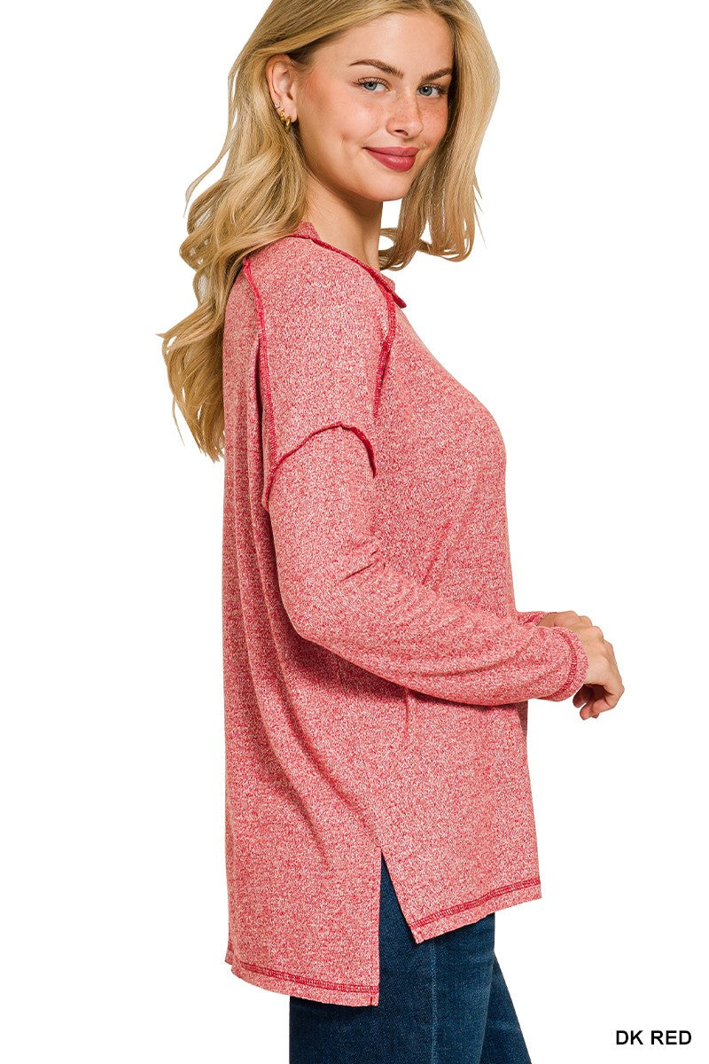 Fireside Bliss Top Dark Red