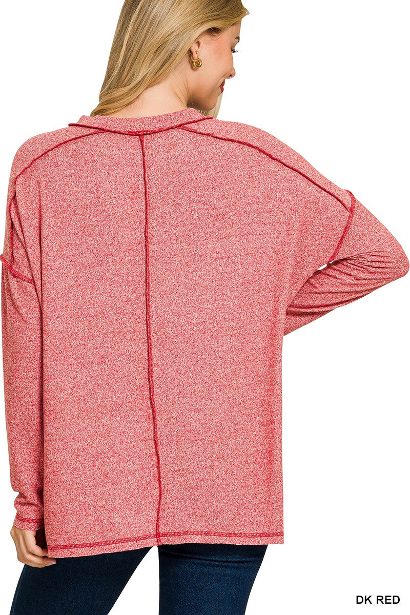 Fireside Bliss Top Dark Red