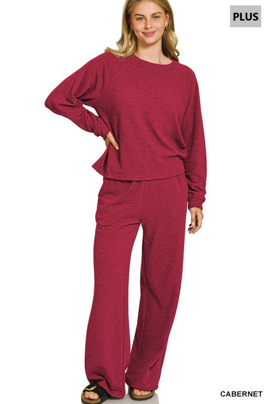 plus size Cozy Day Wide-Leg Lounge Set cab