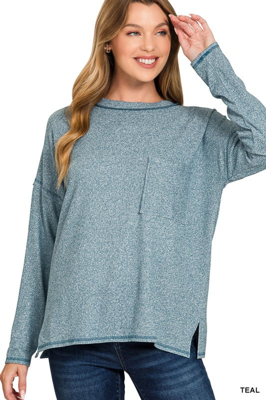 Riding around town top teal