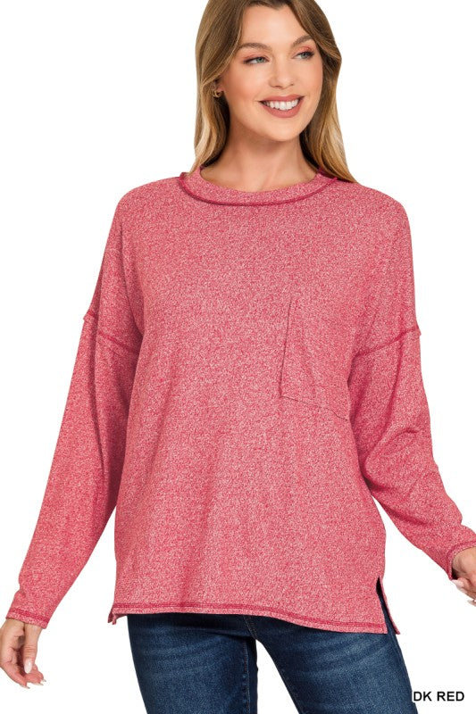 Riding around town top dk red