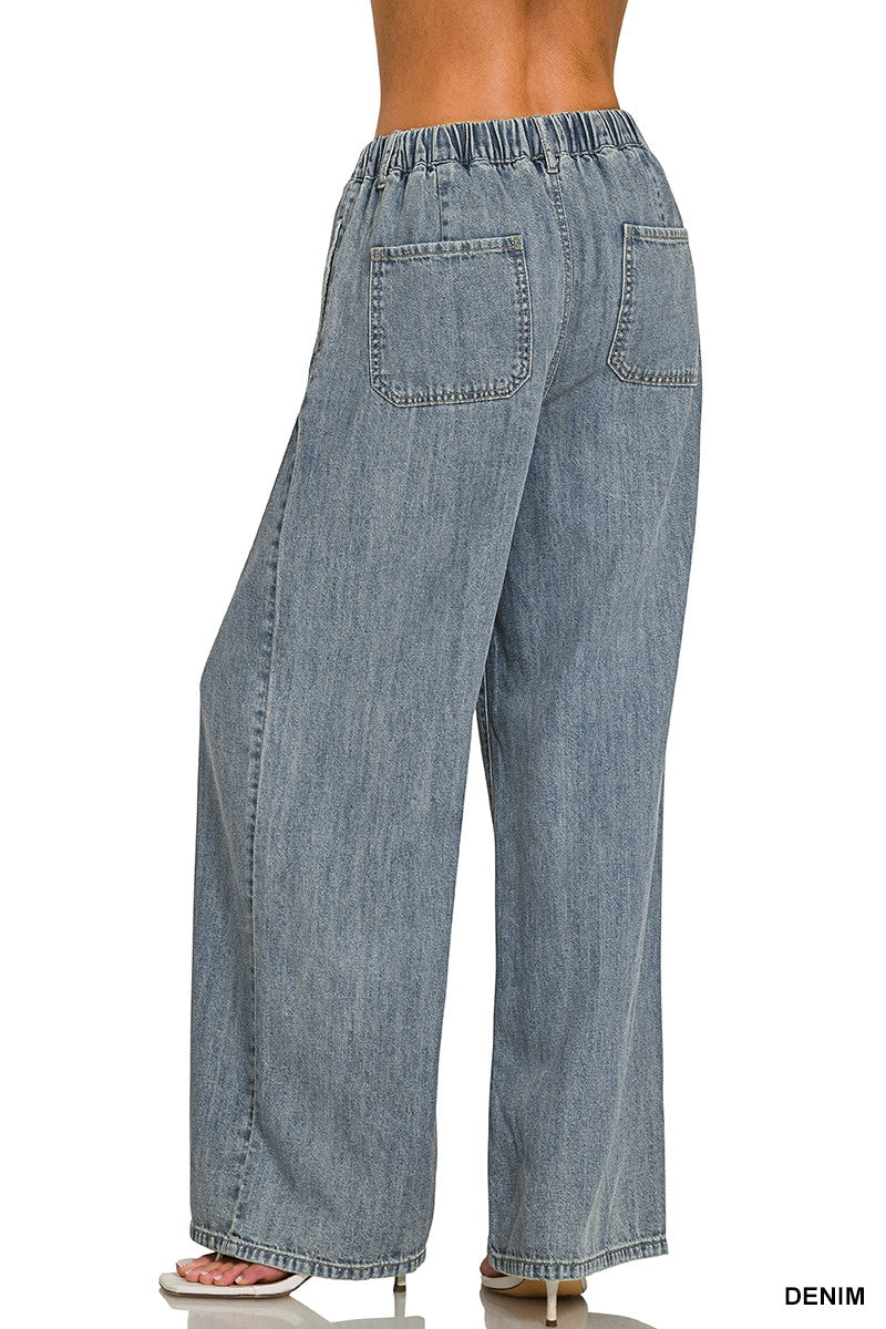 Everyday Drawstring Denim Pants