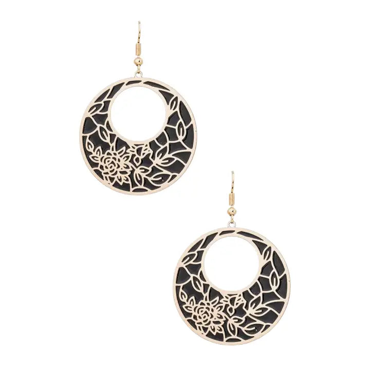 Engraved 2 Tone Earrings