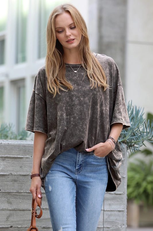 Let's Get Going Oversized Tee Black
