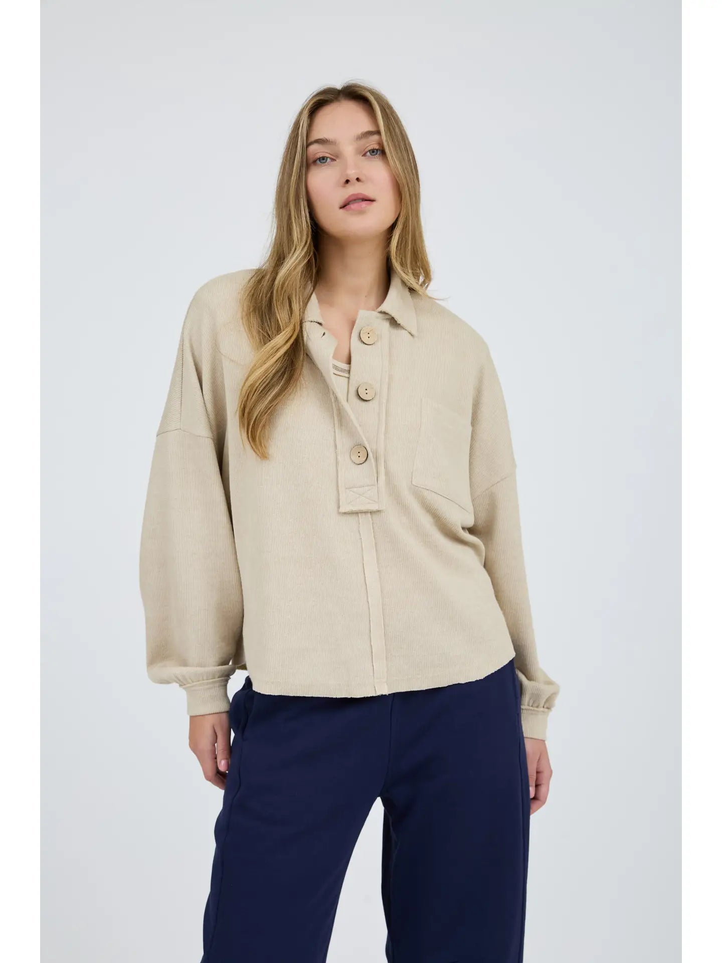 Take Your Chance Knit Top Taupe