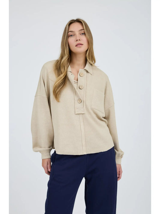 Take Your Chance Knit Top Taupe