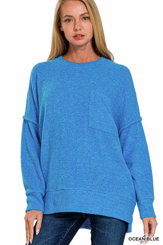 Taking A Stroll Sweater Ocean Blue