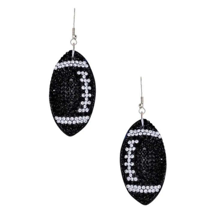 Rhinestone Football Pillow Earrings