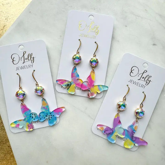 Ab Stone W/Multicolored Butterfly "Flutter"