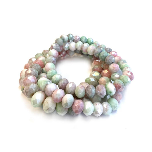 3 Pcs Healing Crystal Natural Stone Beaded Stretch Bracelets
