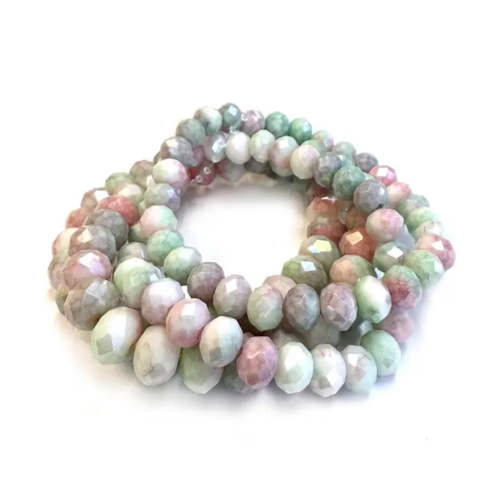 3 Pcs Healing Crystal Natural Stone Beaded Stretch Bracelets