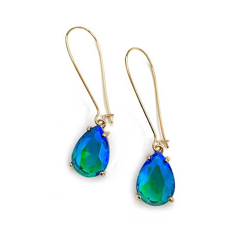 Teardrop Glass Bead 14mm X 18mm w/ Kidney Wire Earrings
