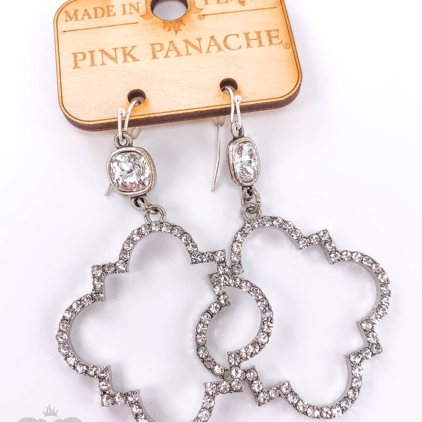Rhinestone Trefoil Earring with Austrian Crystal