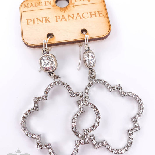 Rhinestone Trefoil Earring with Austrian Crystal