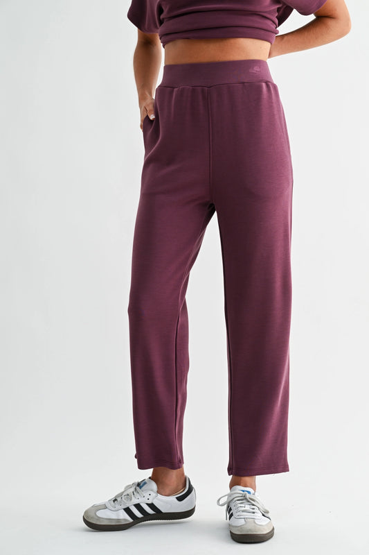 Laguna Soft Drape Cropped Pants Dark Plum