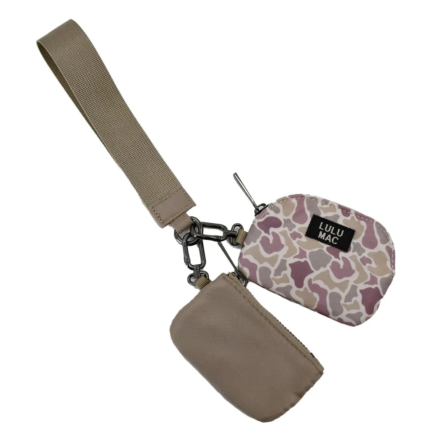 Camo/Beige Lulu Mac Double Pouch Wristlets