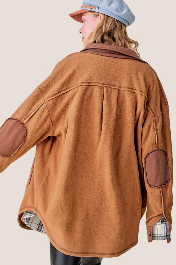Camel Soft Brush Shacket