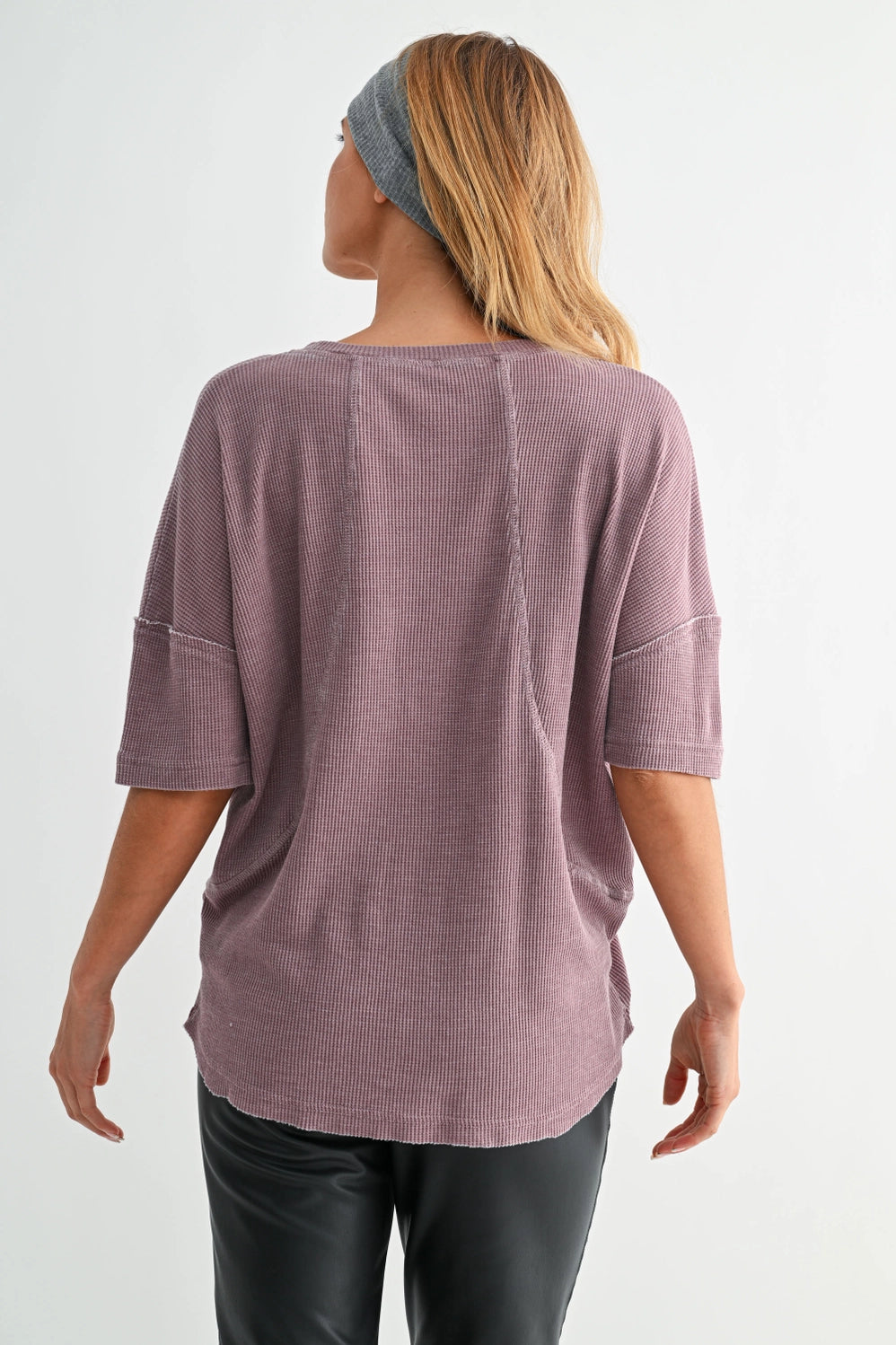 Cotton Blend Mineral Wash Waffle Short Sleeve Tee